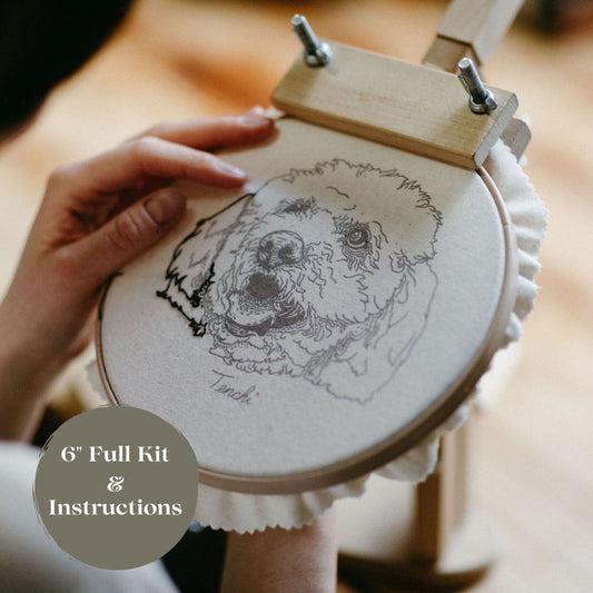 DIY Embroidered Pet Portrait - 6" Kit