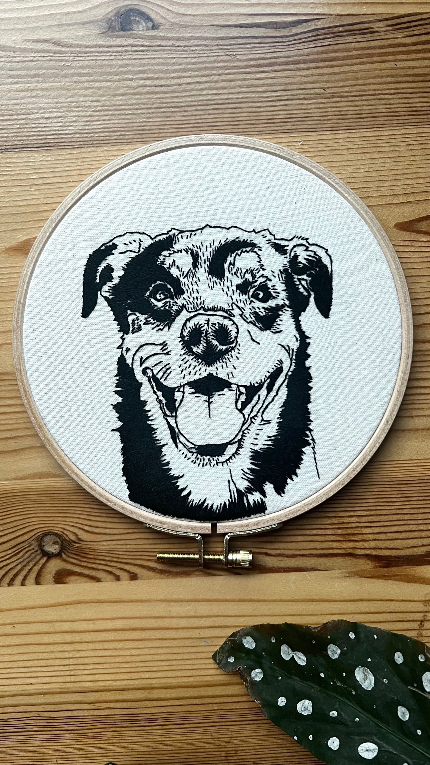 DEPOSIT - Embroidered Pet Portrait Linework Commission